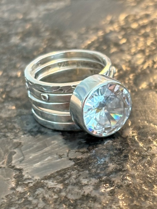 Silpada Jewelry - Silpada 925 Sterling Silver Cubic Zirconia 5-Ring Stackable Set Size 7